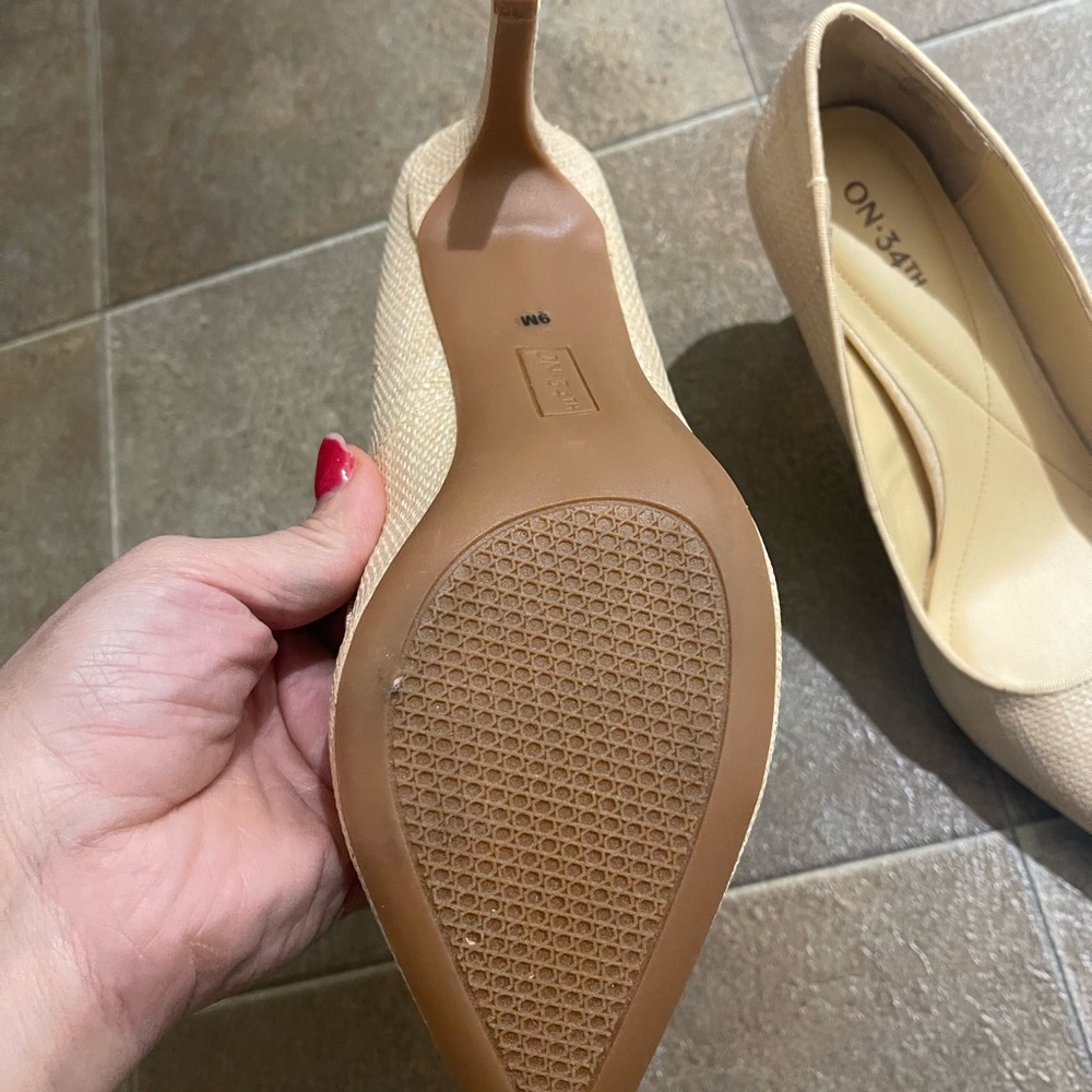 ON 34th Beige Pointed Toe Heels - Picture 3 of 6
